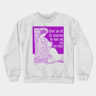 woman is reading a book Crewneck Sweatshirt